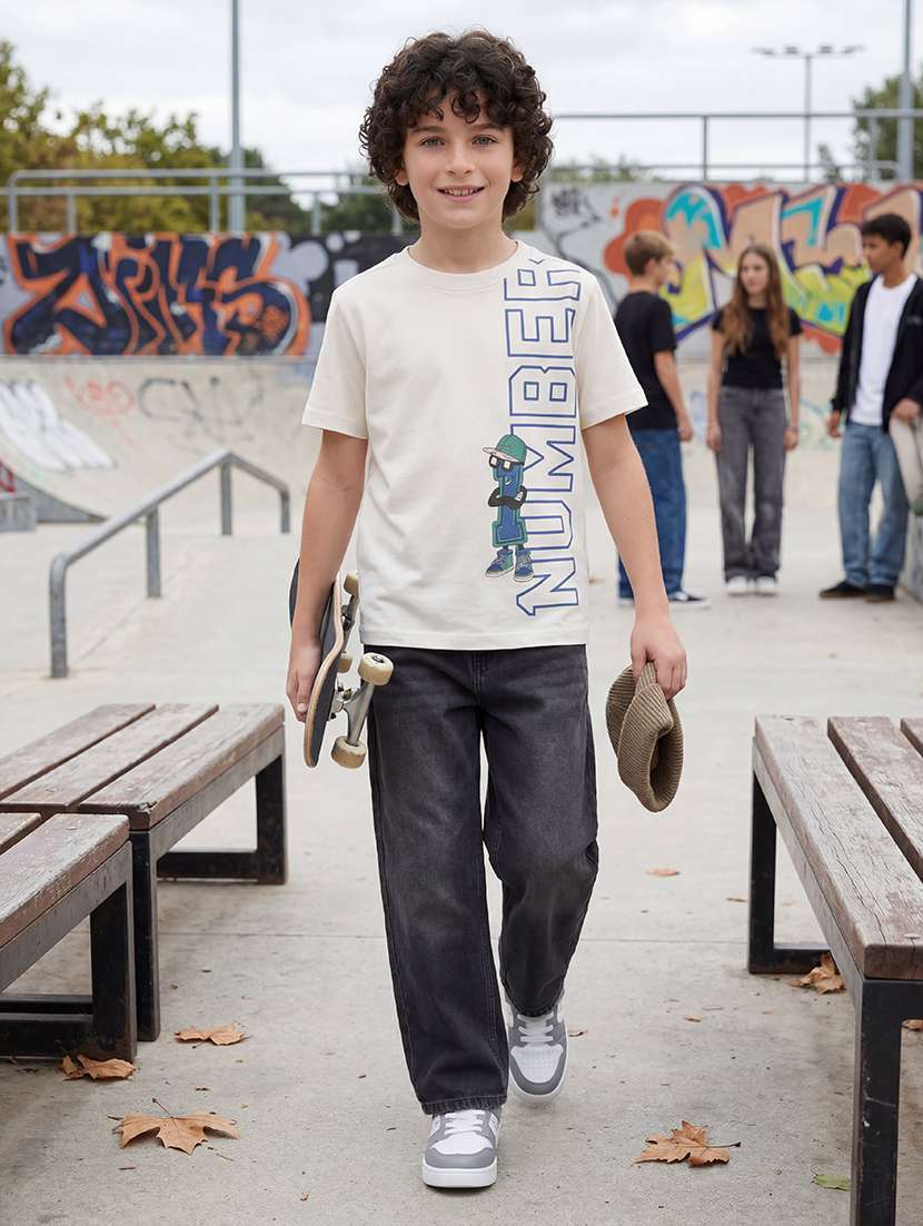boys printed round neck t-shirt - 22526765 -  Standard Image - 4
