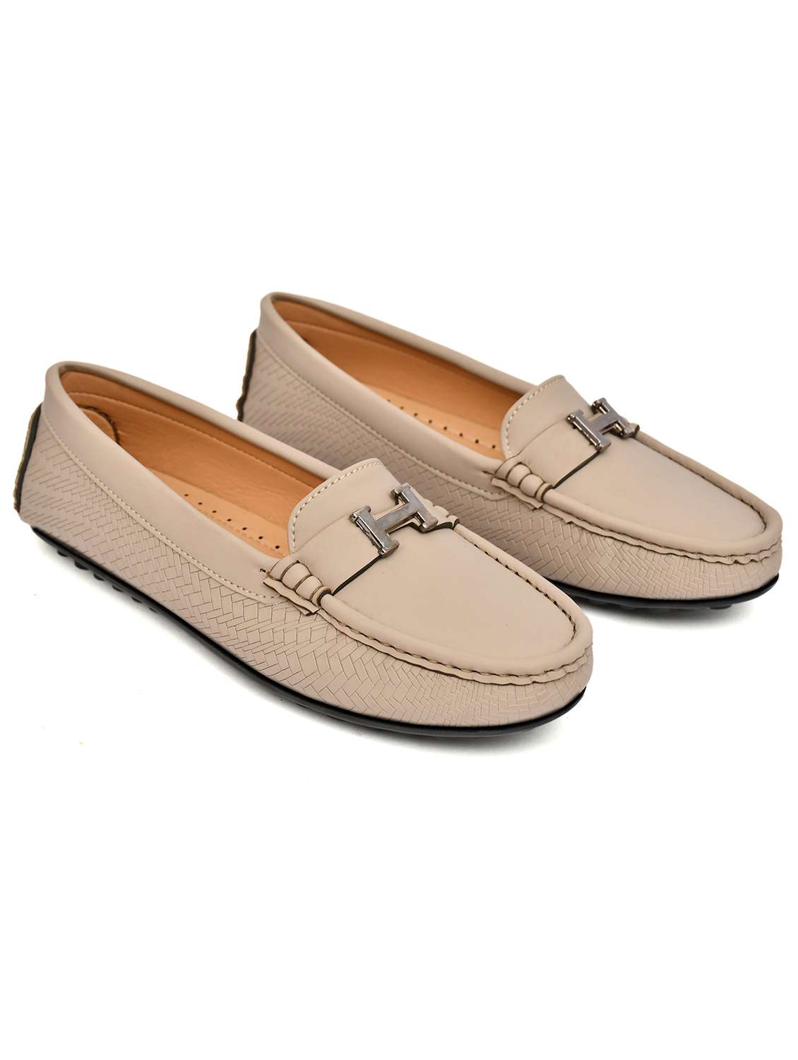 women textured slip on loafers - 22526774 -  Standard Image - 1