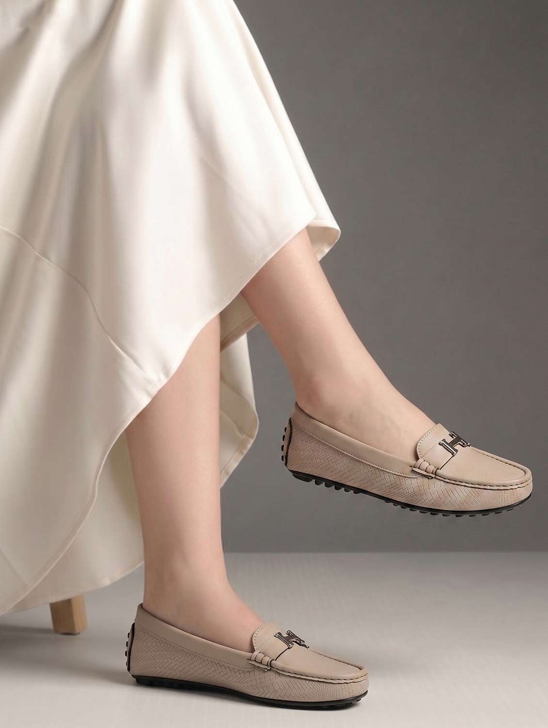 women textured slip on loafers - 22526774 -  Standard Image - 4
