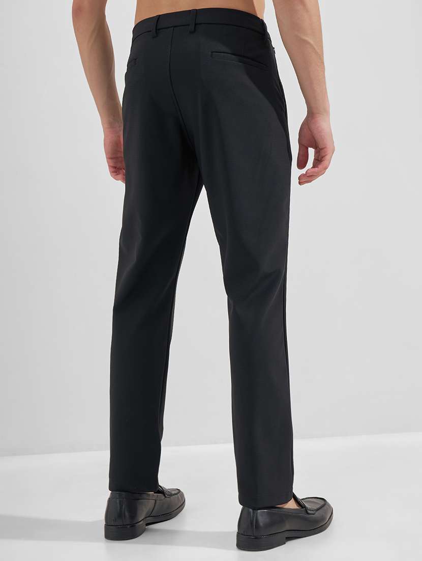 men solid mid rise flat front formal trouser - 22526790 -  Standard Image - 4