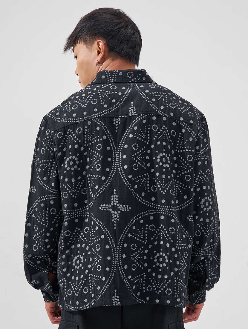 men printed long sleeve loose fit casual shirt - 22526794 -  Standard Image - 4