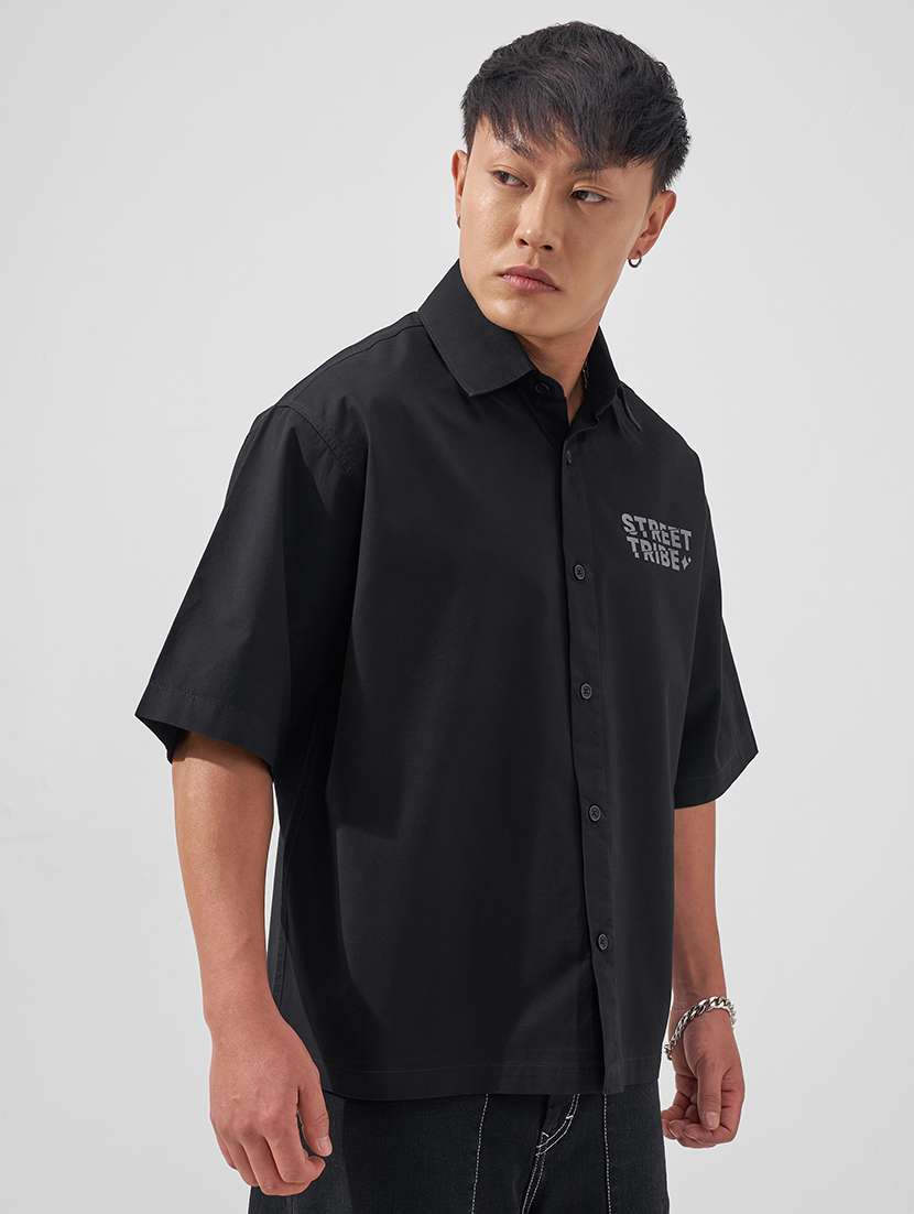 men printed short sleeve loose fit casual shirt - 22526797 -  Standard Image - 4