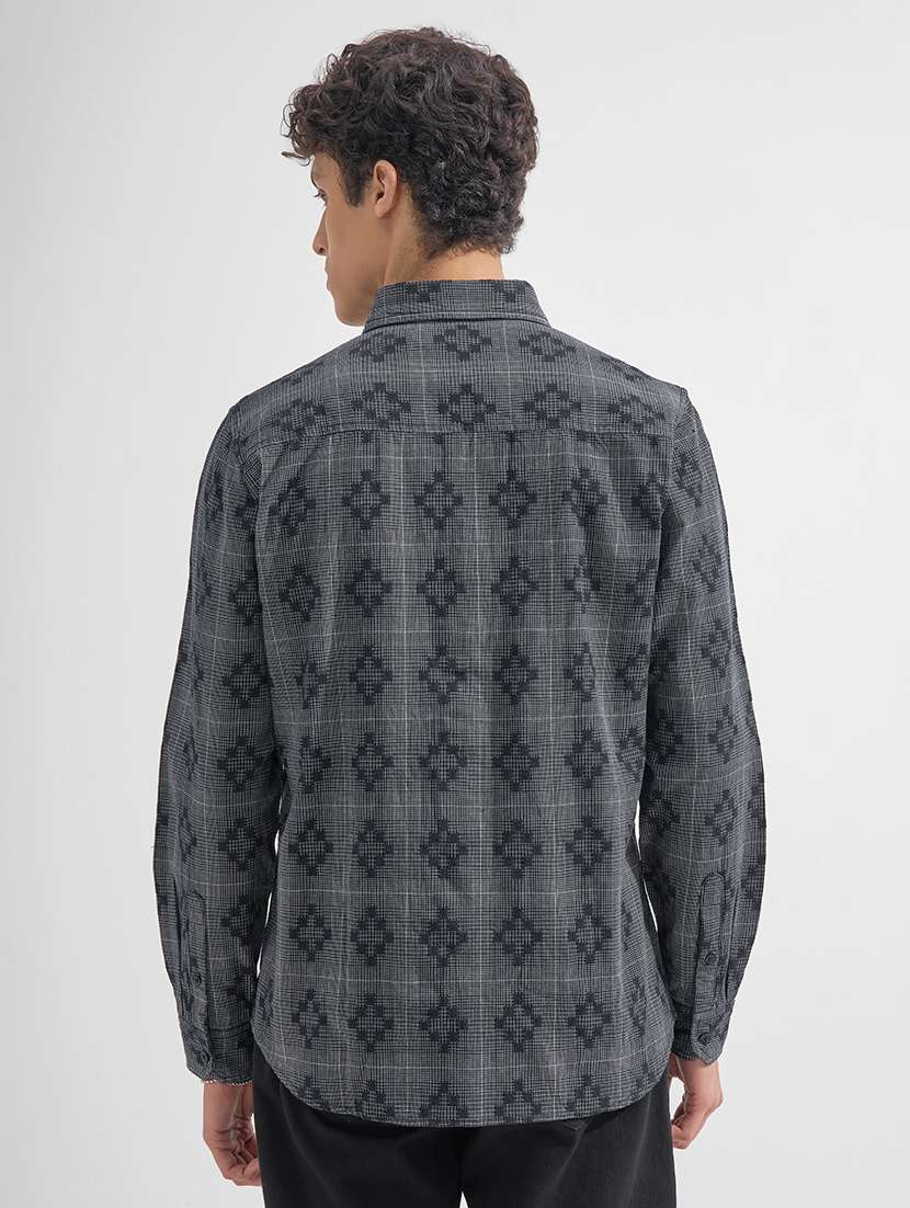 men self design long sleeve regular fit casual shirt - 22526806 -  Standard Image - 4