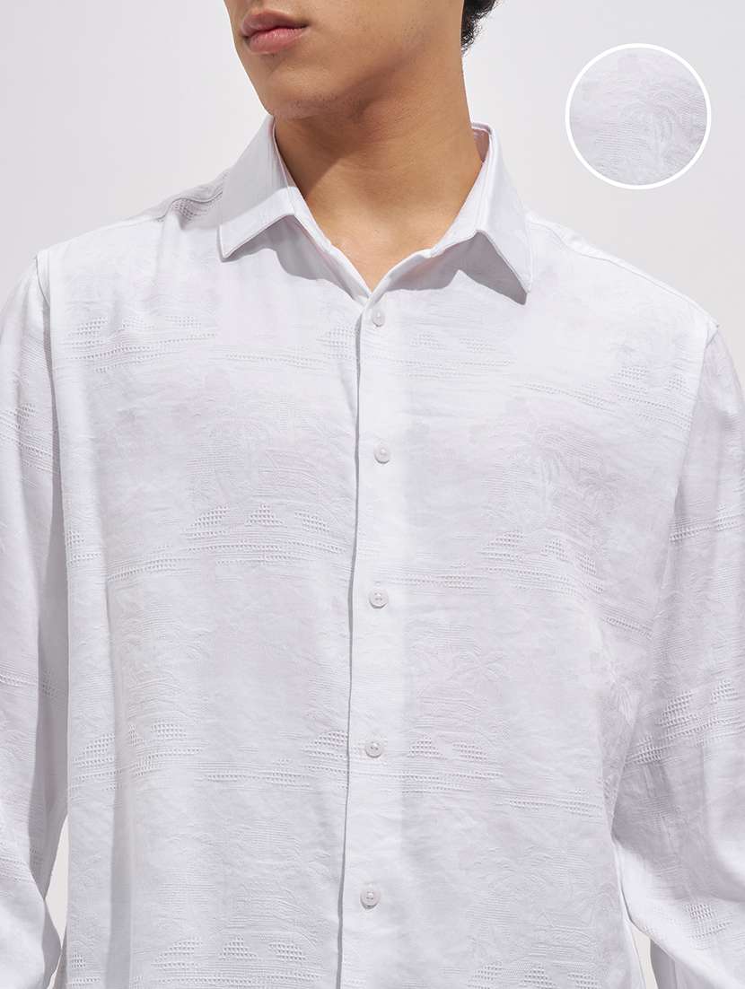 men self design long sleeve regular fit casual shirt - 22526821 -  Standard Image - 1