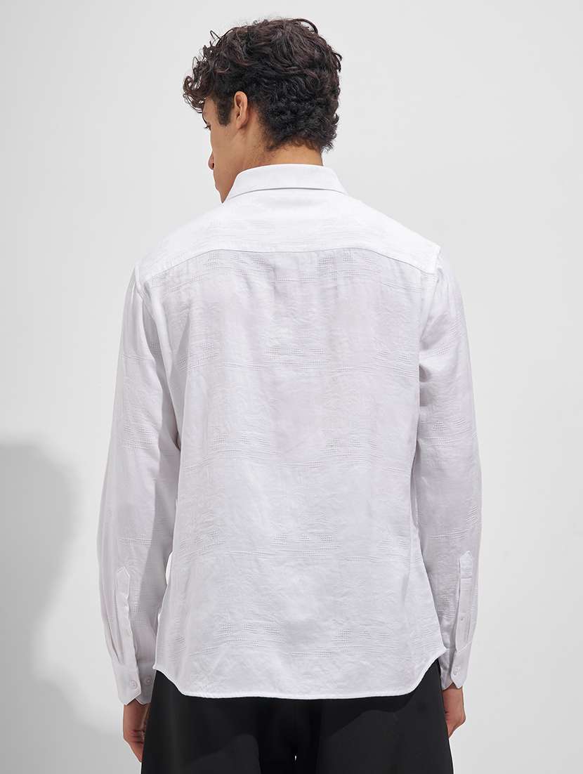 men self design long sleeve regular fit casual shirt - 22526821 -  Standard Image - 4