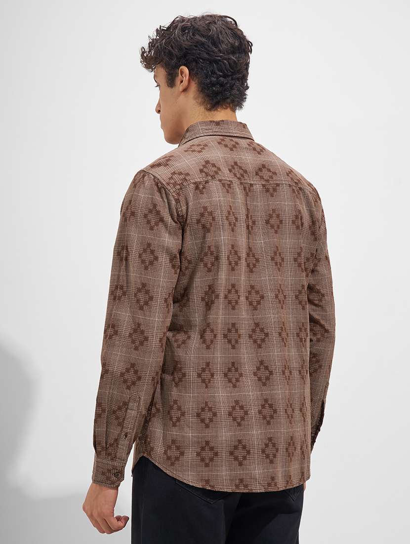 Men Self Design Long Sleeve Regular Fit Casual Shirt - 22526826 -  Standard Image - 4