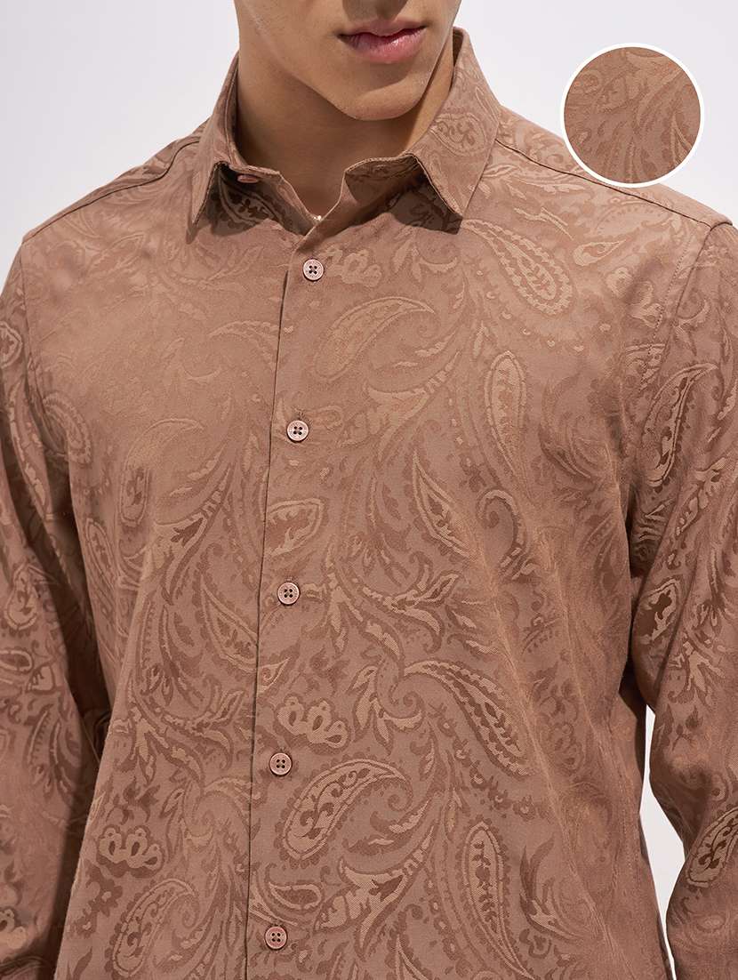 men self design long sleeve regular fit casual shirt - 22526828 -  Standard Image - 1