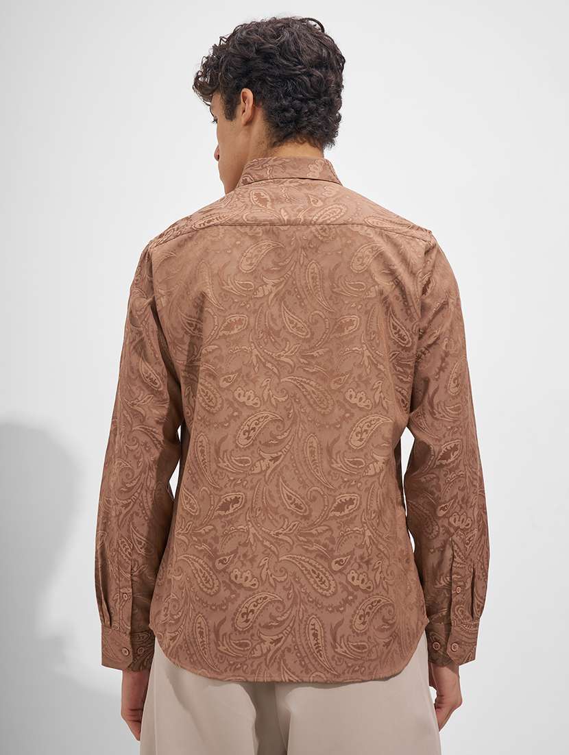 men self design long sleeve regular fit casual shirt - 22526828 -  Standard Image - 4