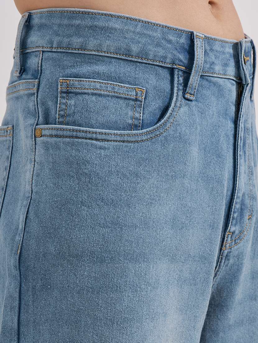men washed mid rise full length baggy jeans - 22526835 -  Standard Image - 1