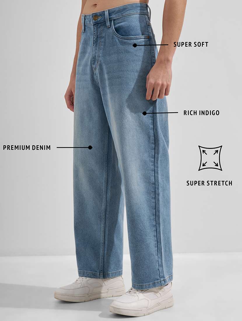 men washed mid rise full length baggy jeans - 22526835 -  Standard Image - 4