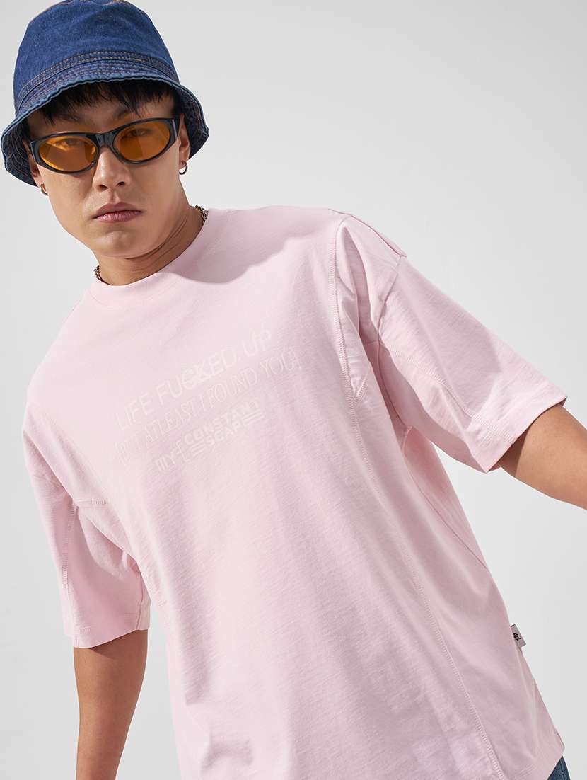 men printed short sleeve oversized t-shirt