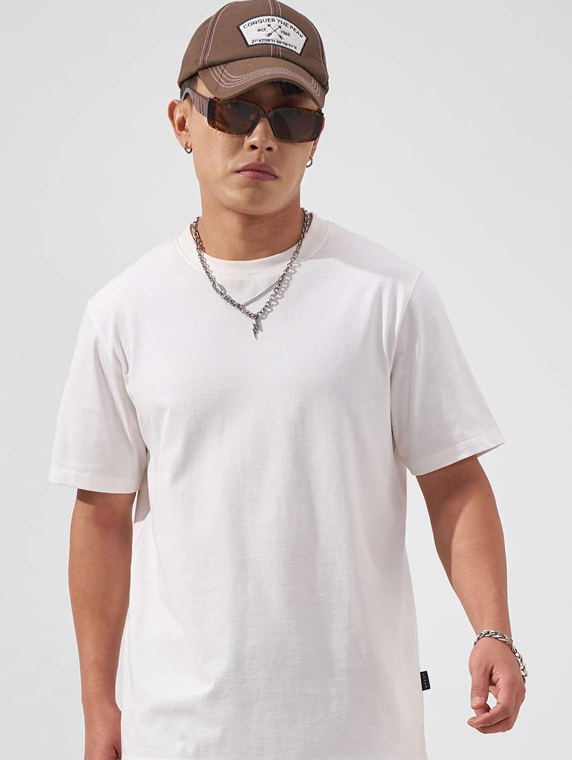 men solid short sleeve regular fit t-shirt