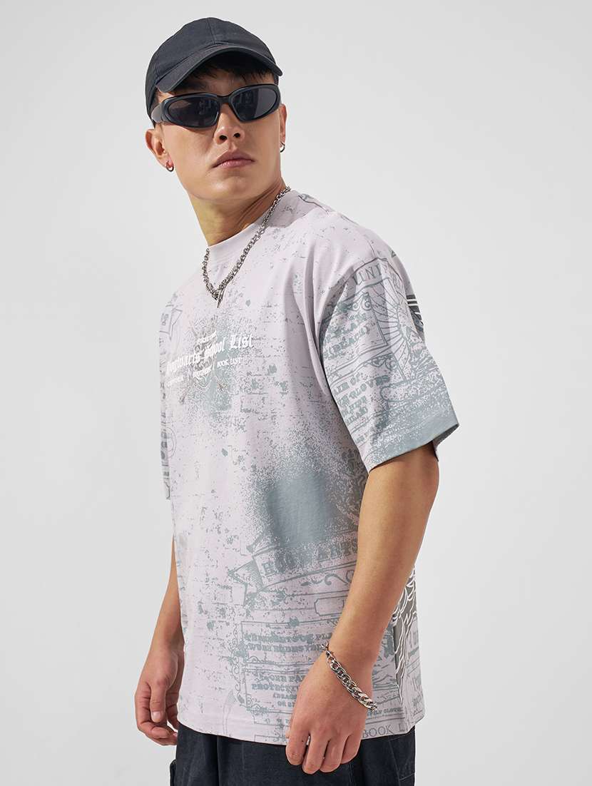 men printed short sleeve oversized t-shirt - 22526856 -  Standard Image - 1