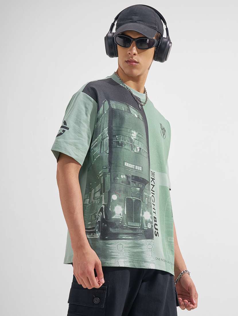 men printed short sleeve oversized t-shirt
