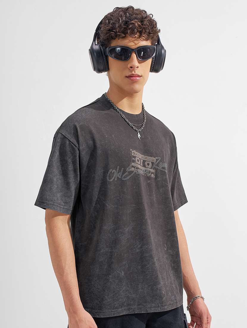 men printed short sleeve oversized t-shirt