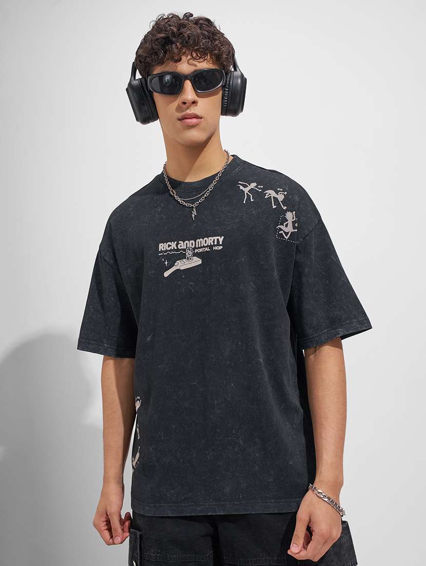 men printed short sleeve oversized t-shirt - 22526913 -  Standard Image - 1