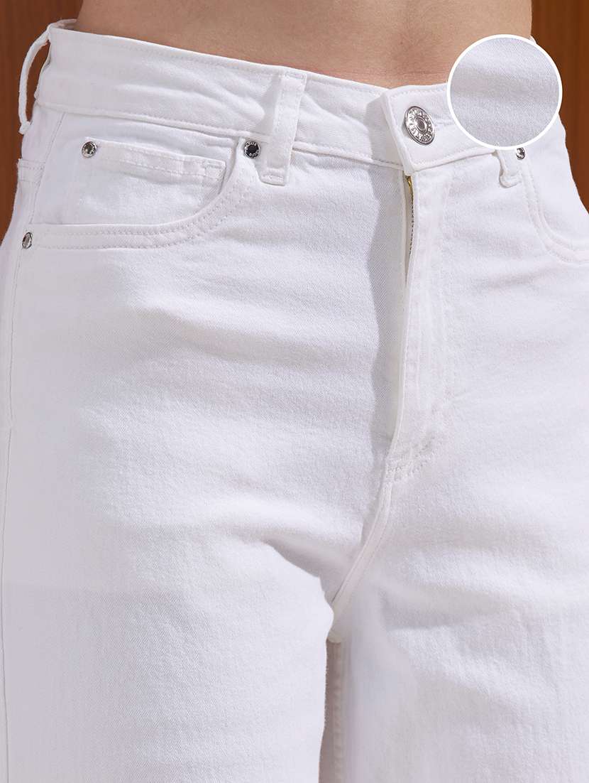 women solid mid rise straight fit jeans - 22526924 -  Standard Image - 1