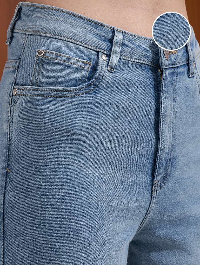 women solid mid rise straight fit jeans - 22526925 -  Standard Image - 1