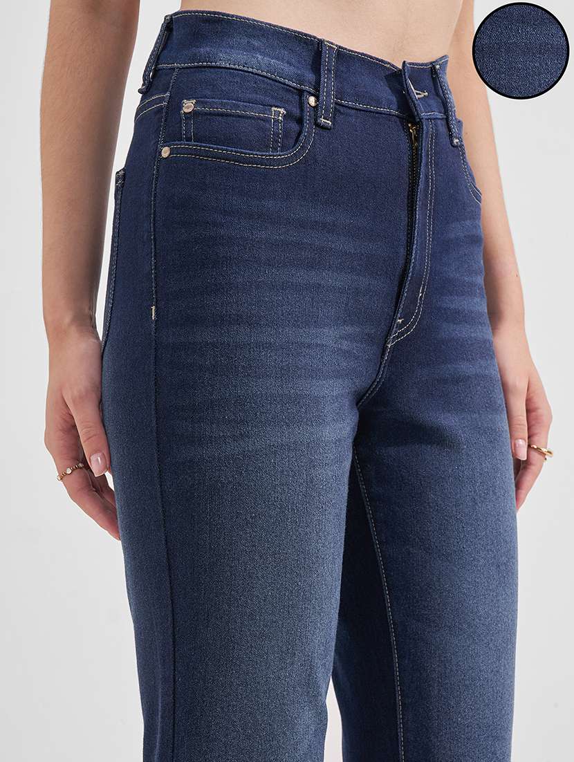 women solid mid rise slim fit jeans - 22526927 -  Standard Image - 1