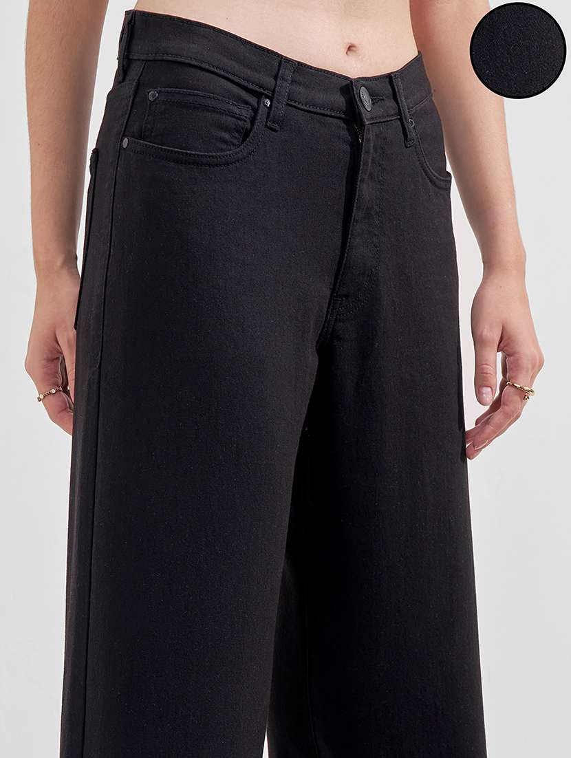 women solid mid rise straight fit jeans - 22526929 -  Standard Image - 1