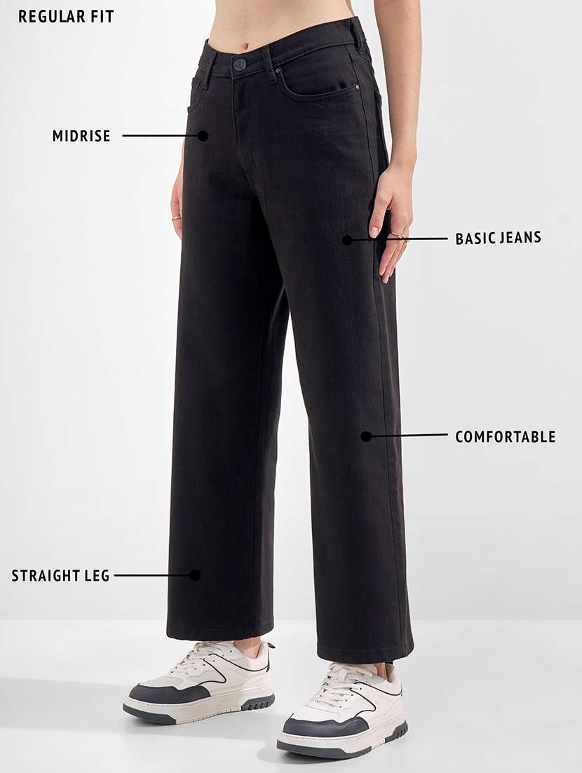 women solid mid rise straight fit jeans - 22526929 -  Standard Image - 4
