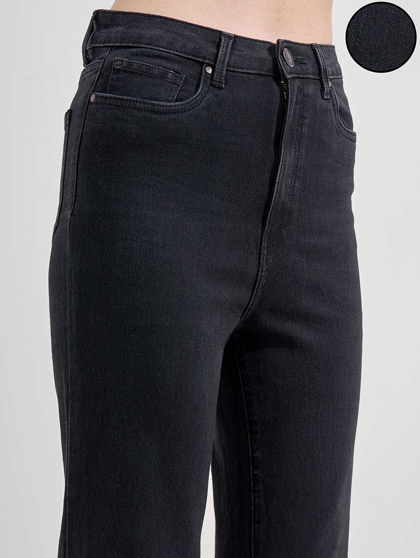 women solid high rise bootcut jeans - 22526931 -  Standard Image - 1
