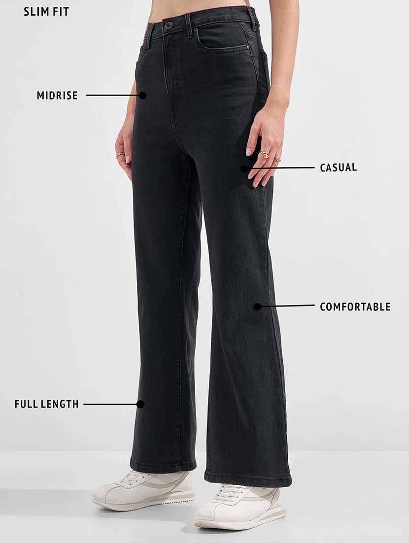women solid high rise bootcut jeans - 22526931 -  Standard Image - 4