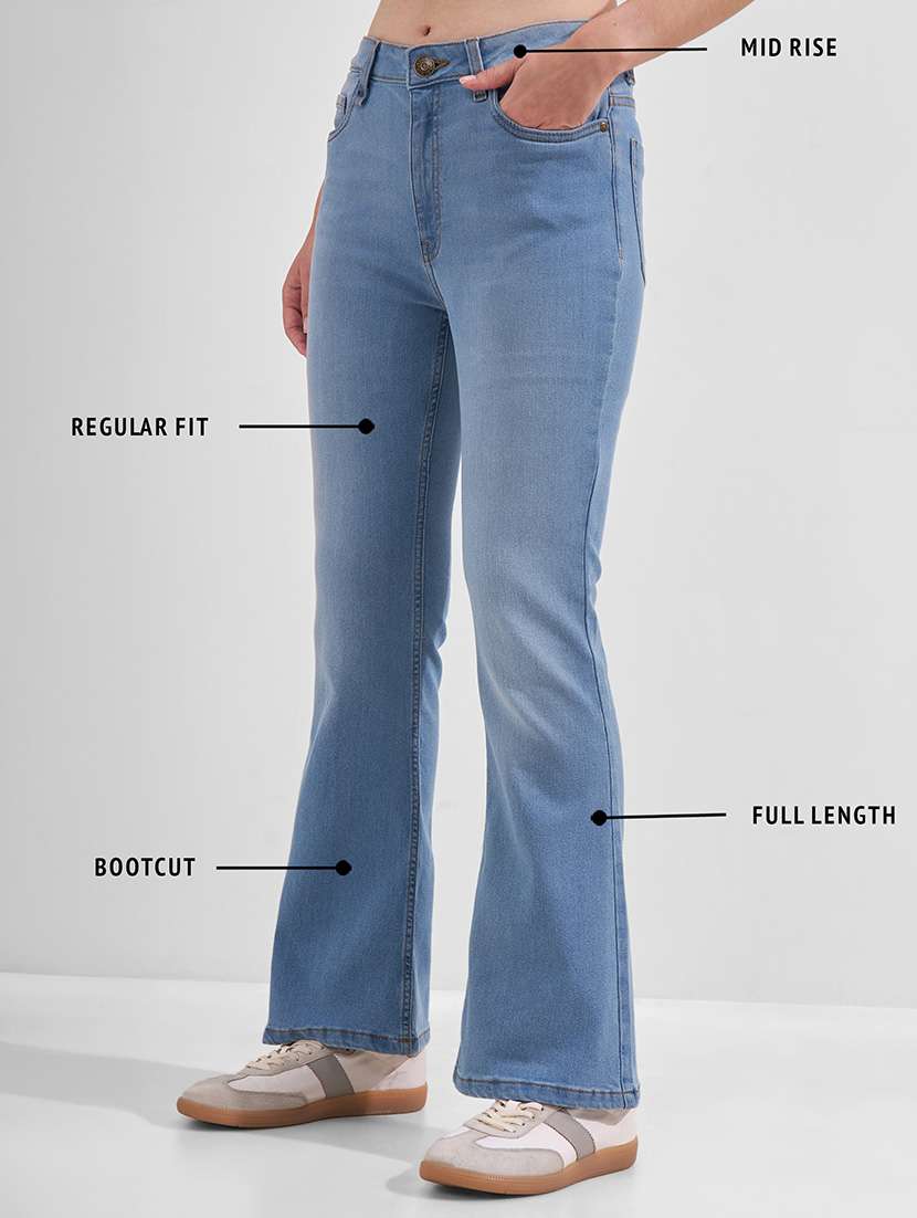 women solid mid rise bootcut jeans - 22526932 -  Standard Image - 4