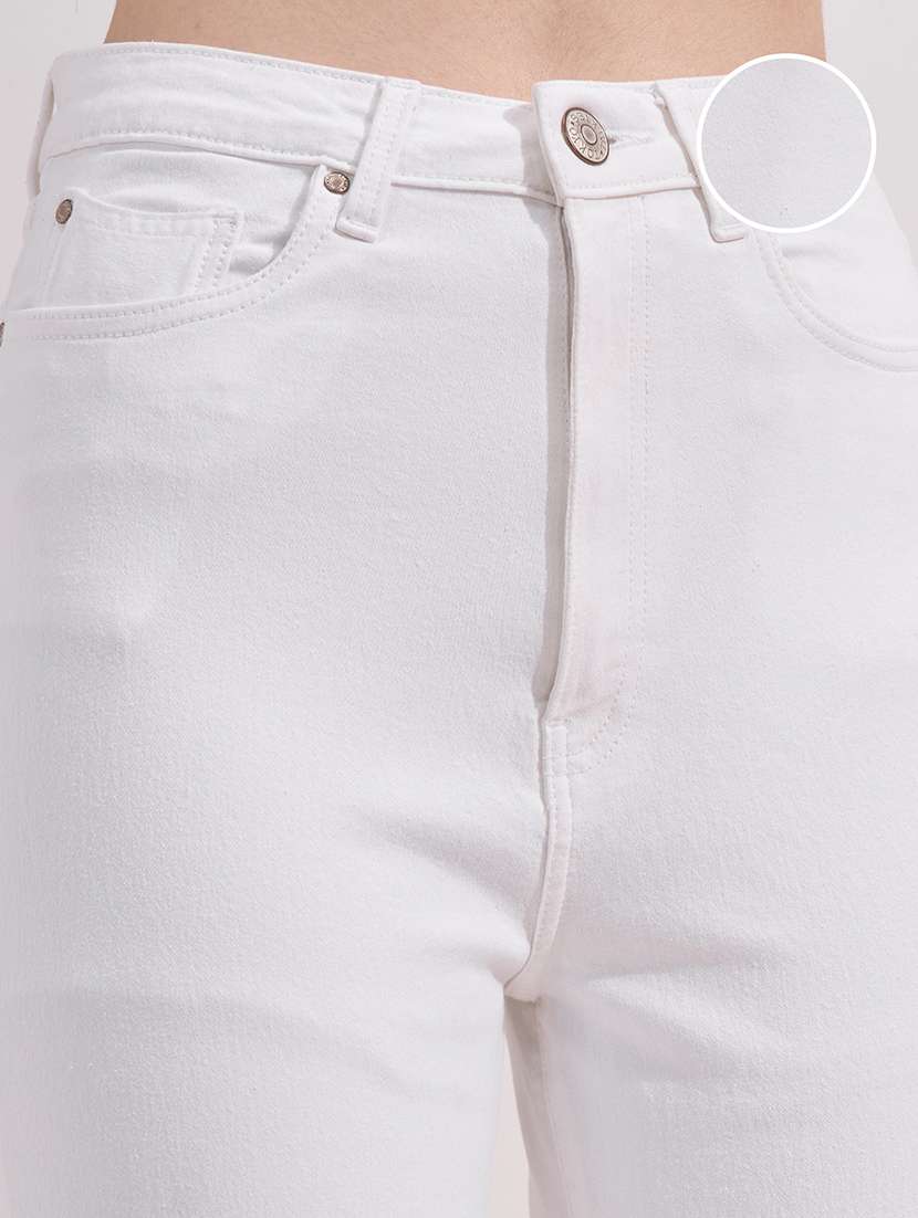 women solid mid rise bootcut jeans - 22526936 -  Standard Image - 1