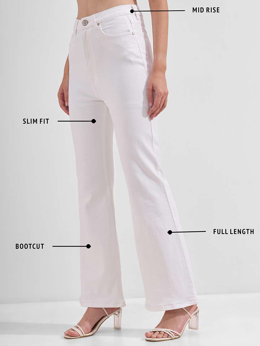 women solid mid rise bootcut jeans - 22526936 -  Standard Image - 4