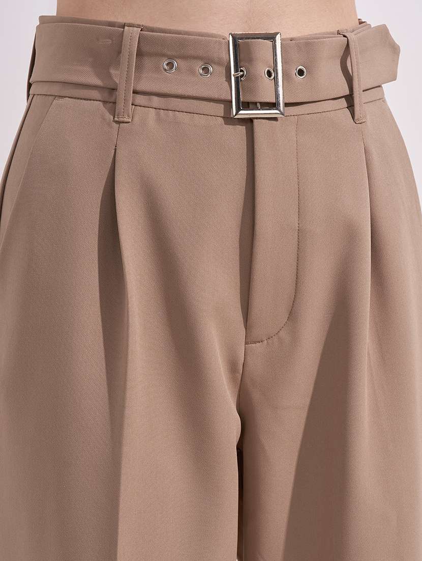 women solid high rise cigarette pants - 22526944 -  Standard Image - 1