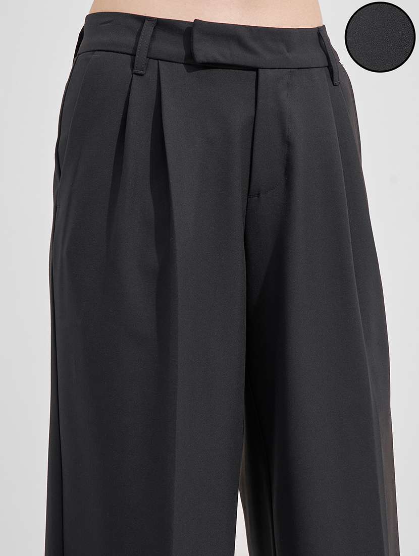 women solid mid rise tailored trouser - 22526948 -  Standard Image - 1