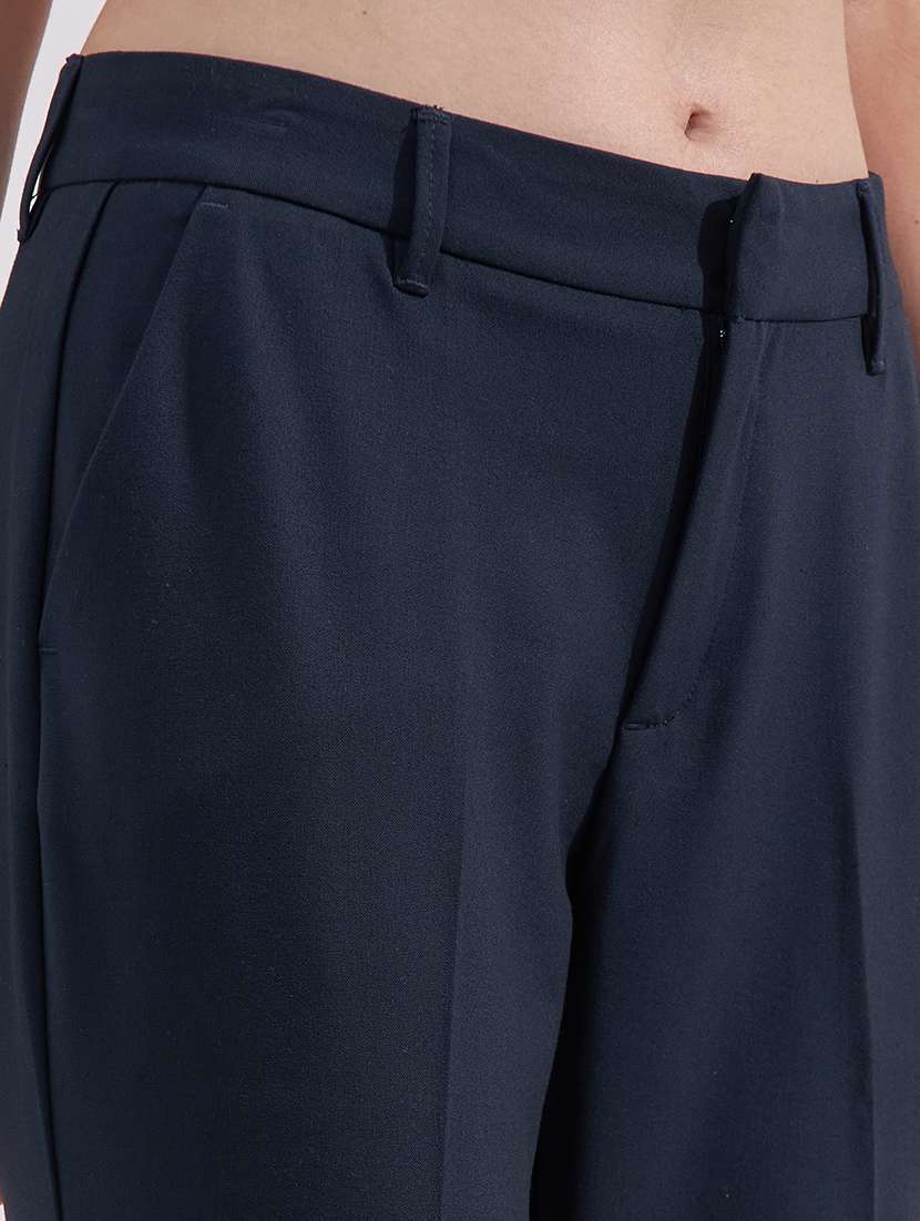 women solid mid rise bootcut trouser - 22526954 -  Standard Image - 1