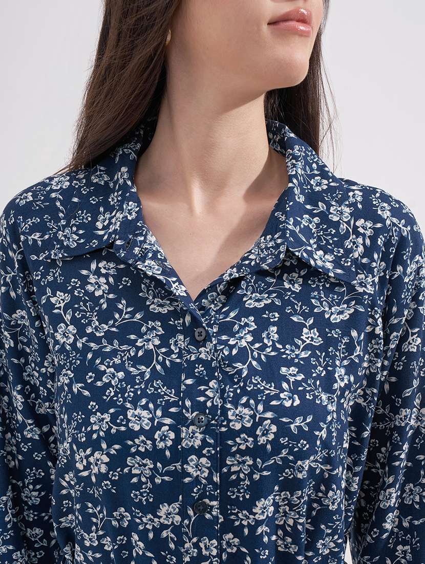 women printed collared shirt dress - 22526982 -  Standard Image - 1