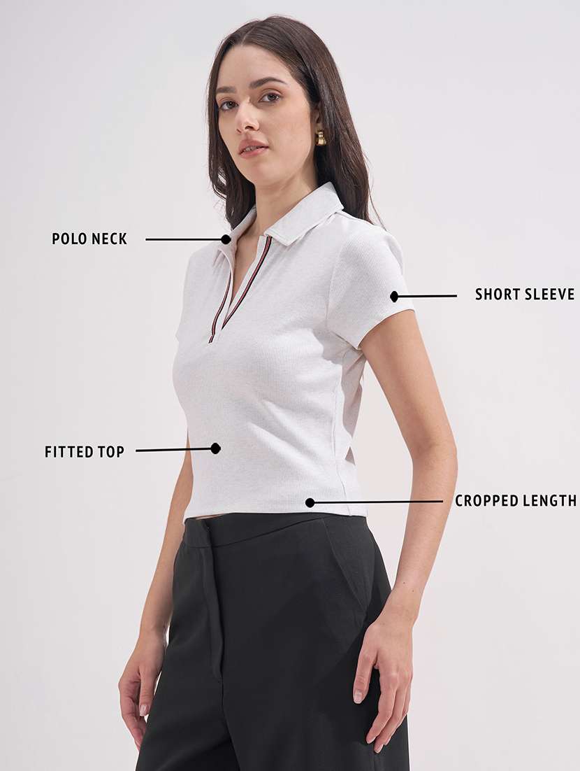 women solid short sleeves polo t-shirt - 22527011 -  Standard Image - 4