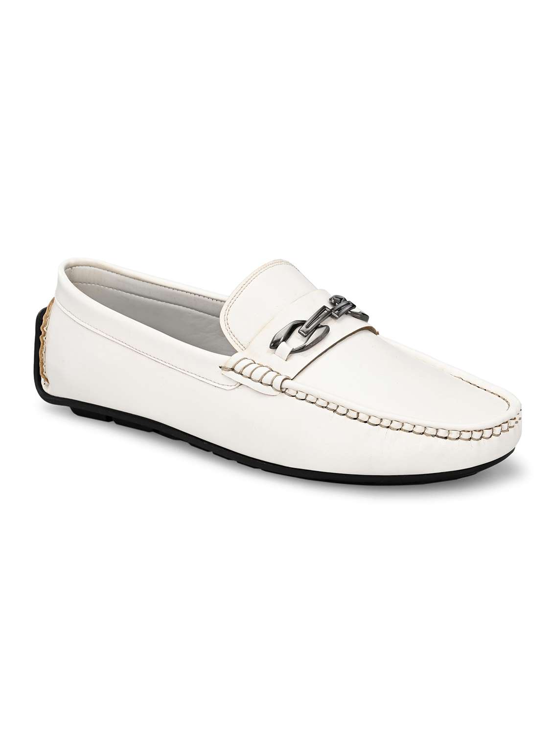 men white slip on horsebit loafer - 22527043 -  Standard Image - 1