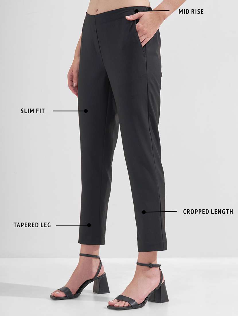 women solid mid rise ankle length tapered pant - 22527048 -  Standard Image - 4