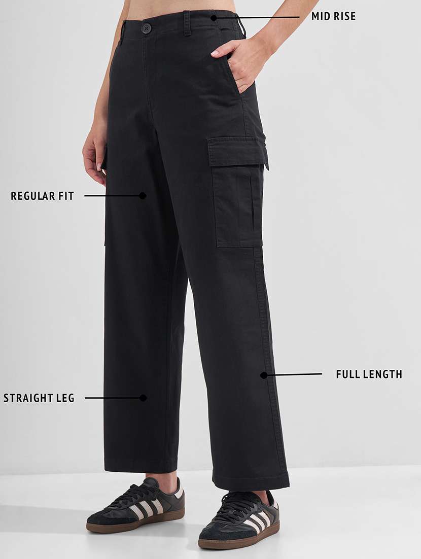 women solid mid rise cargo pants - 22527050 -  Standard Image - 4