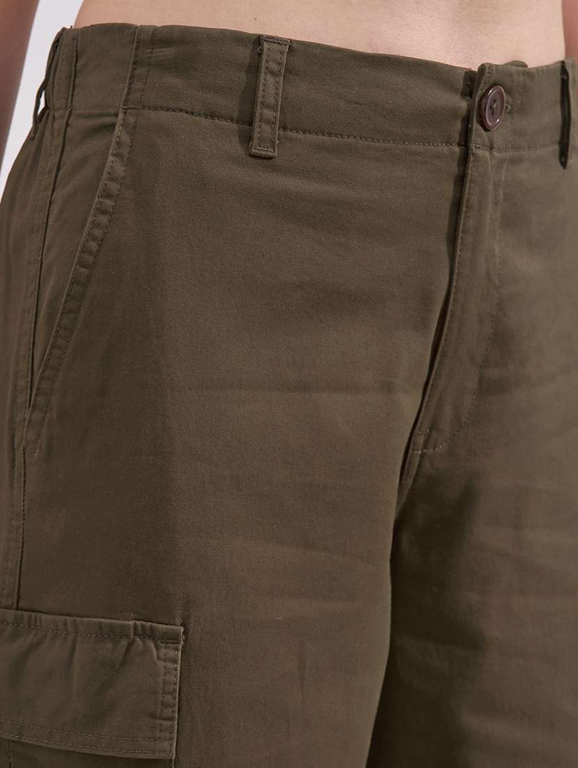 women solid mid rise cargo pants - 22527055 -  Standard Image - 1