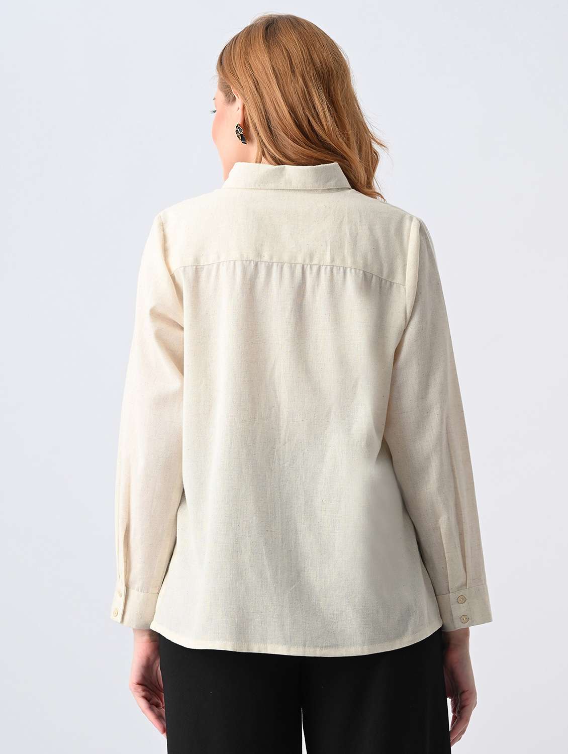 women solid collared formal shirt - 22527068 -  Standard Image - 4