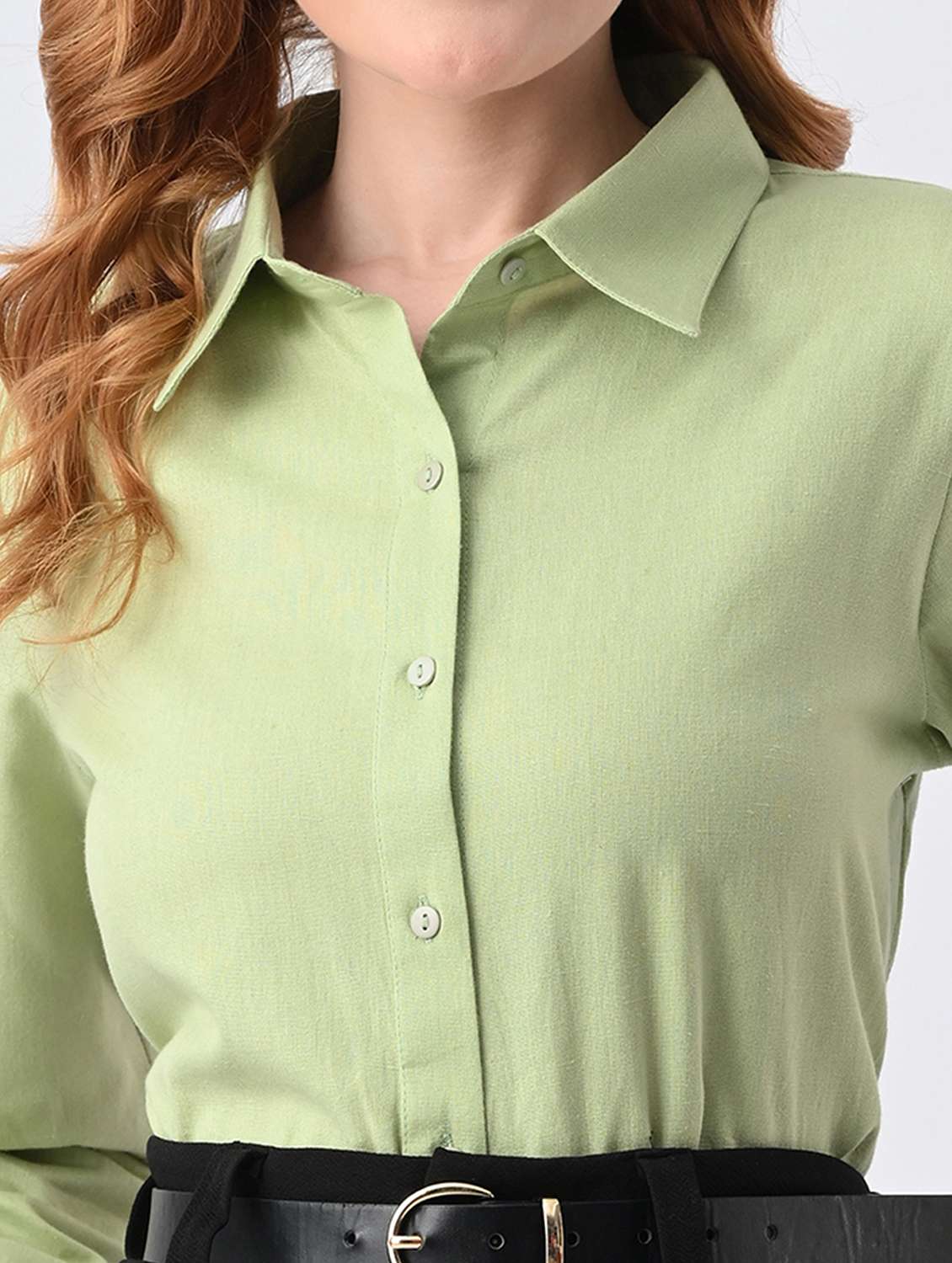 women solid collared formal shirt - 22527070 -  Standard Image - 1