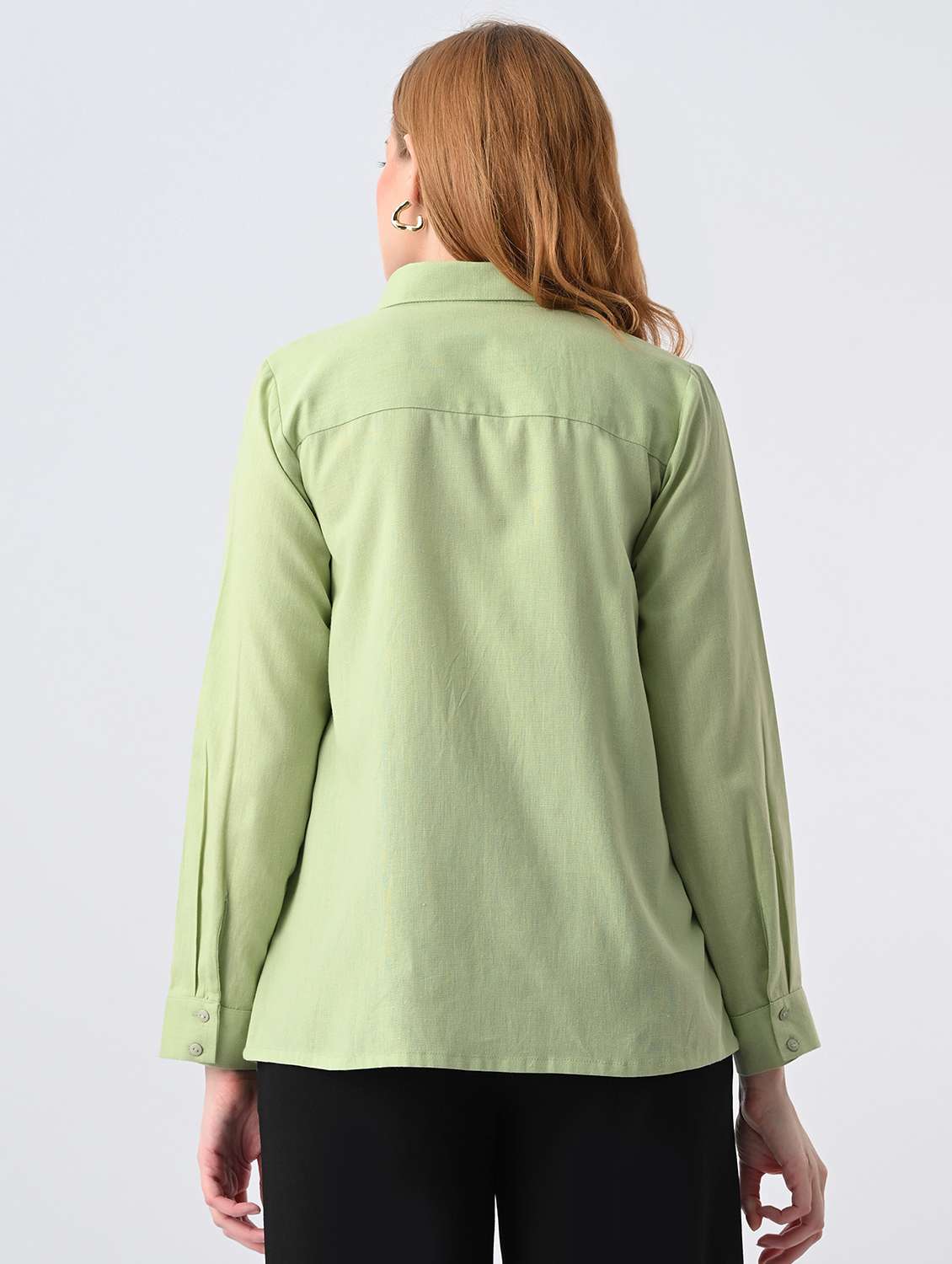 women solid collared formal shirt - 22527070 -  Standard Image - 4