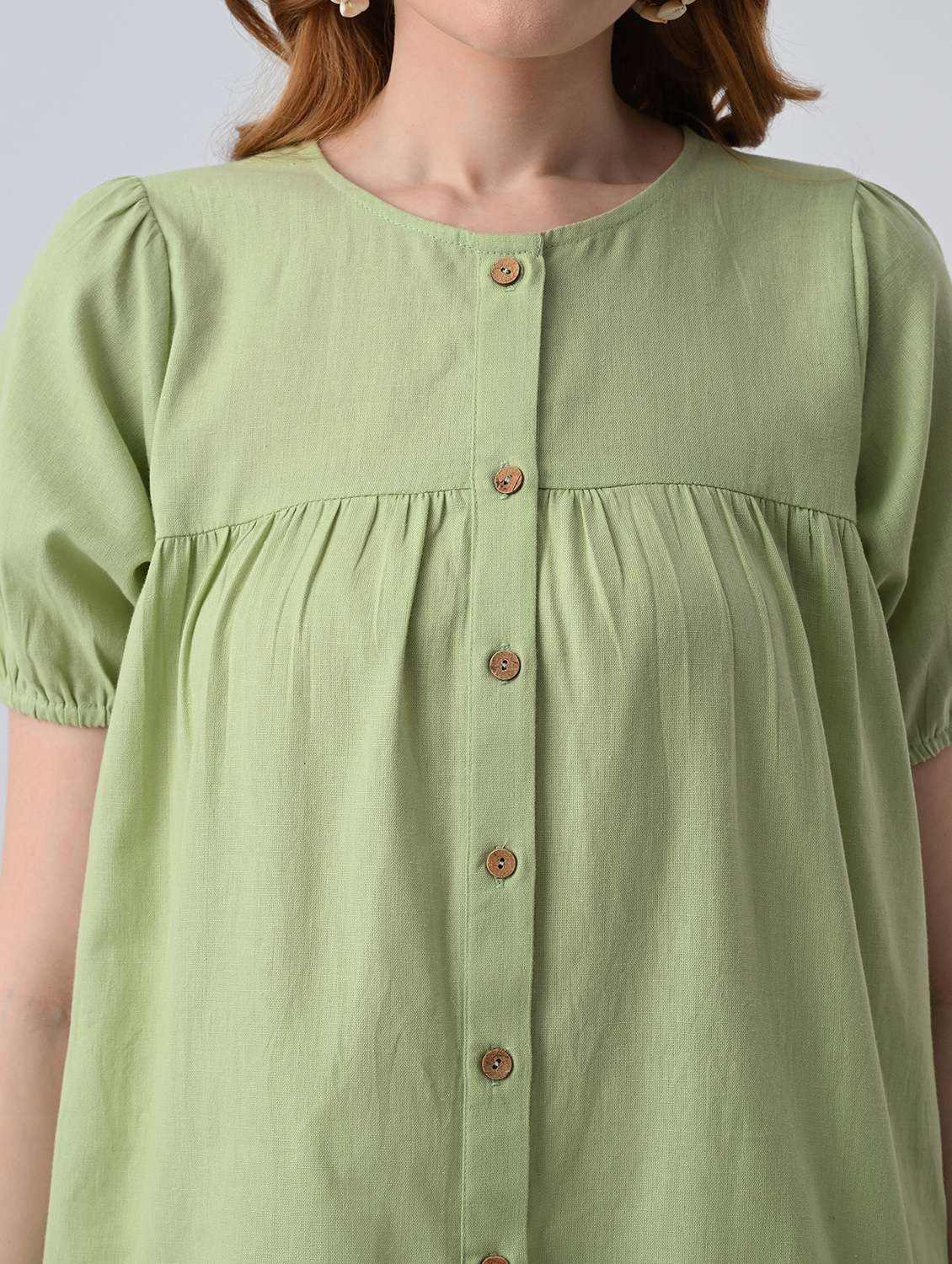 women solid round neck a-line top - 22527082 -  Standard Image - 1