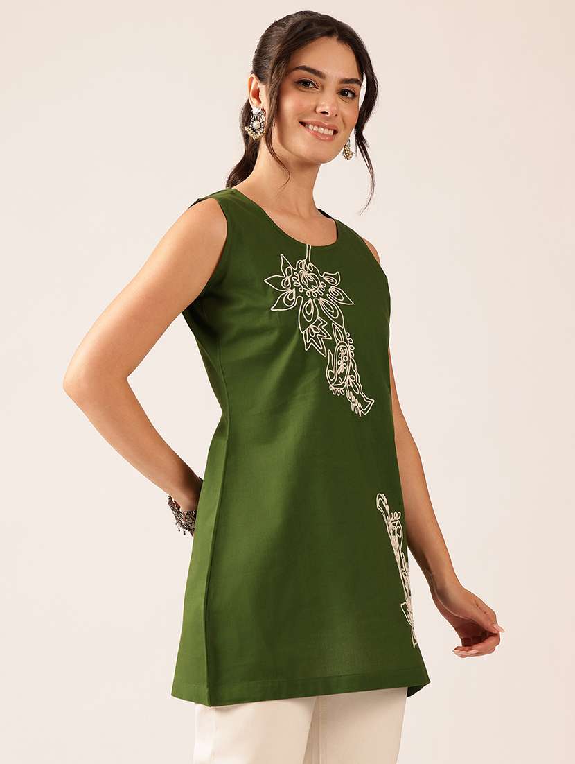 women embroidered sleeveless a-line tunic - 22527174 -  Standard Image - 4