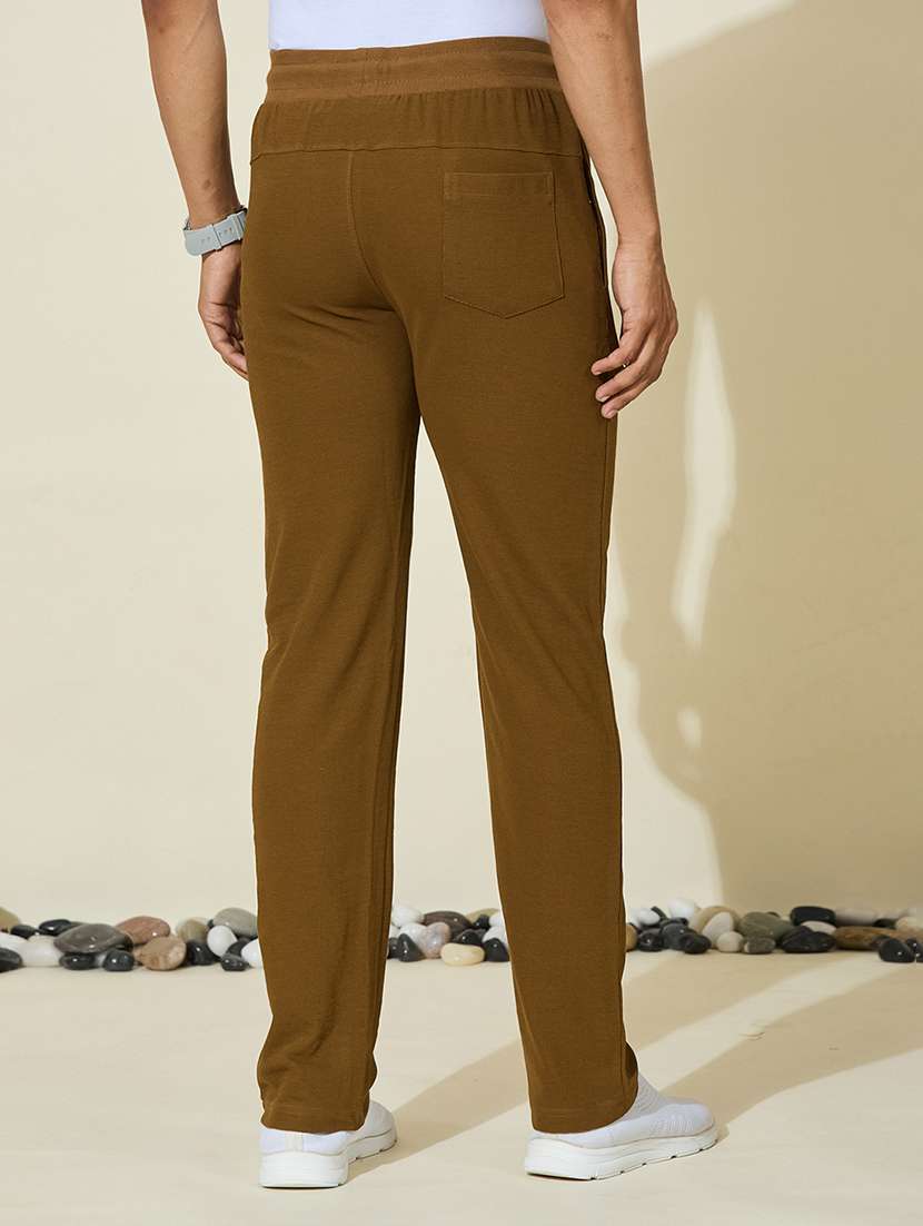  men solid mid rise full length track pant - 22527226 -  Standard Image - 4