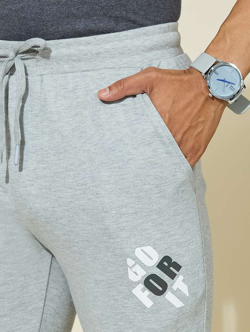 men solid mid rise  full length track pant - 22527233 -  Standard Image - 1