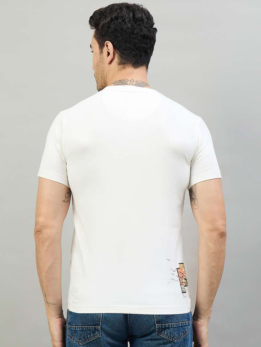 Men Printed Short Sleeve Slim Fit T-shirt - 22527246 -  Standard Image - 4