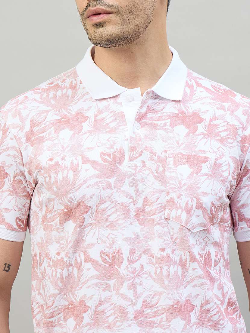 men printed short sleeve regular fit polo t-shirt - 22527267 -  Standard Image - 1