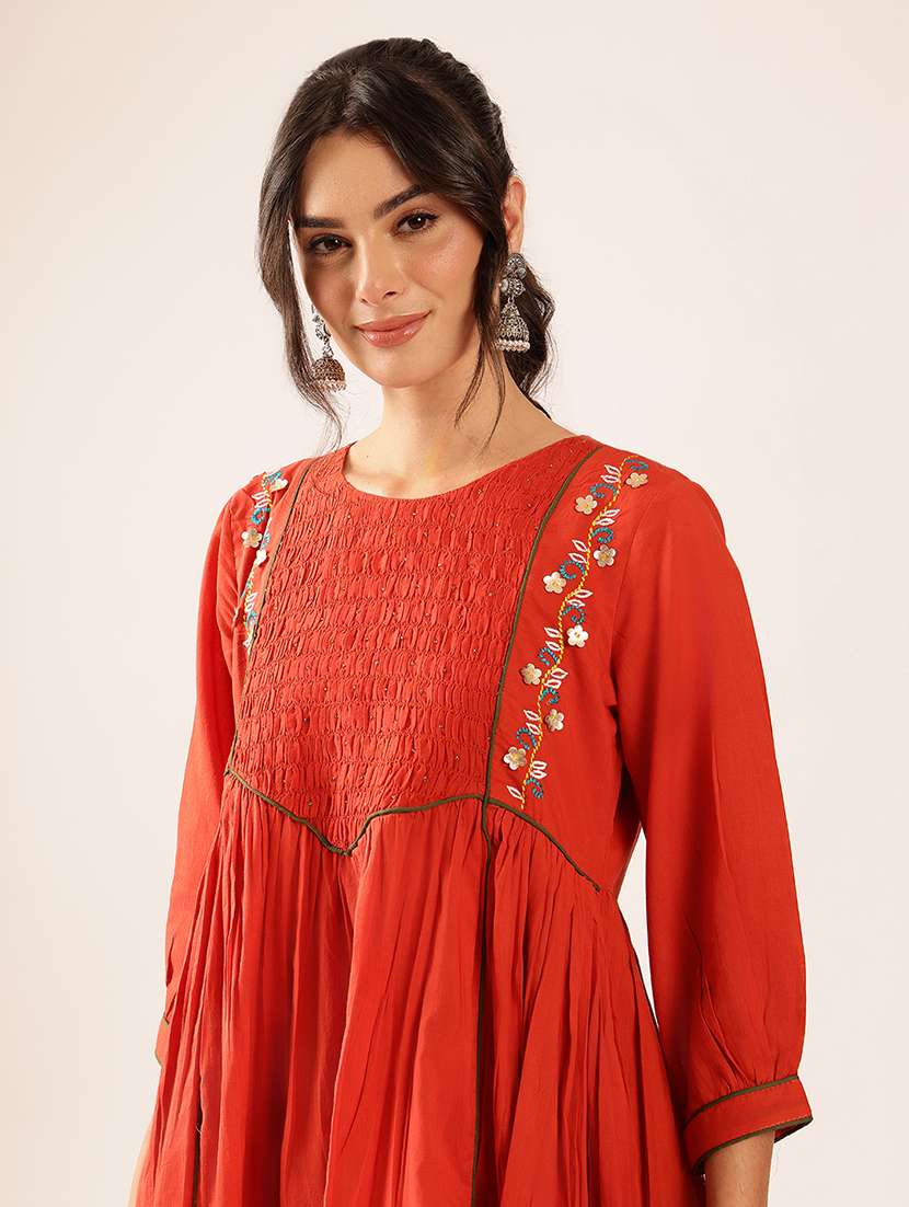 Women Embroidered Three Quarter Sleeve Kurta Pant With Dupatta Set - 22527355 -  Standard Image - 1