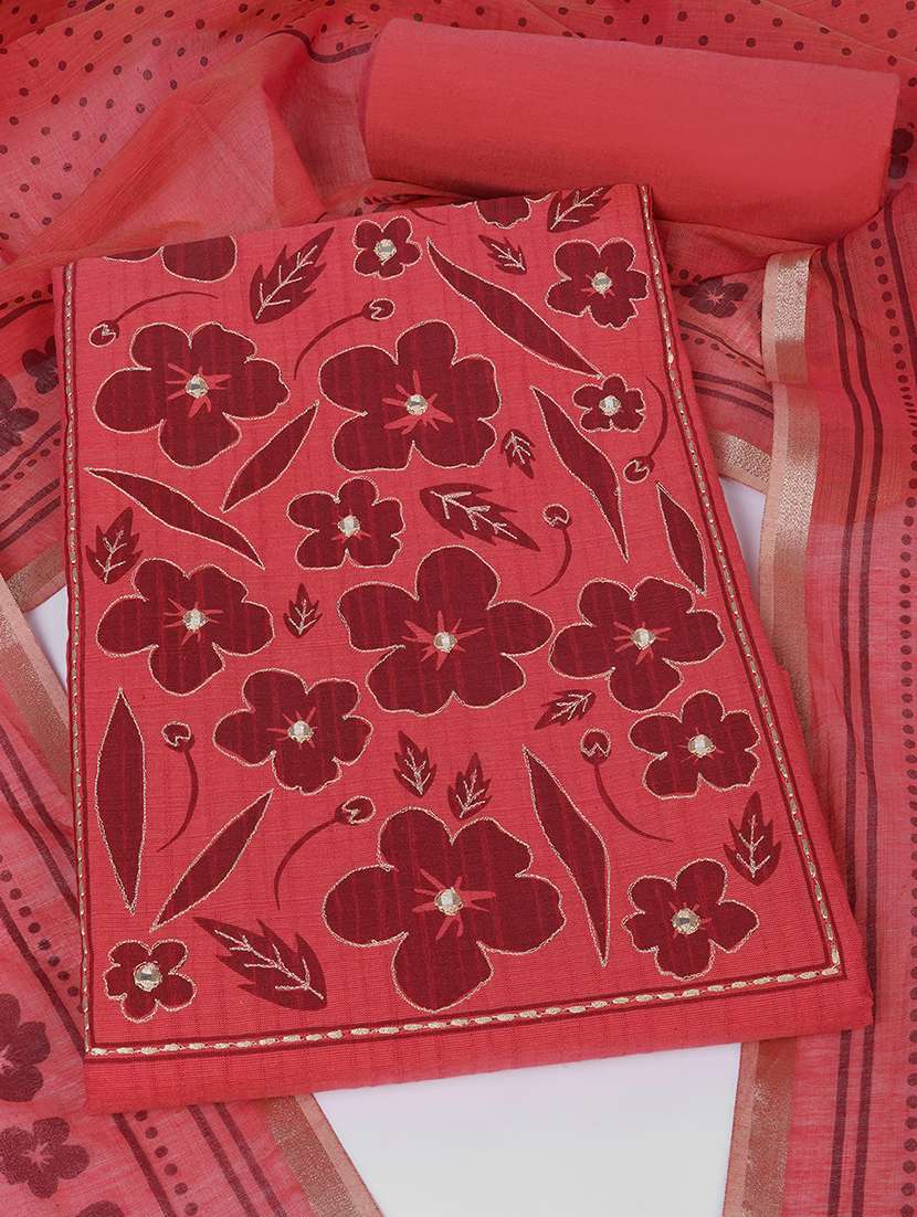 women printed unstitched suit set